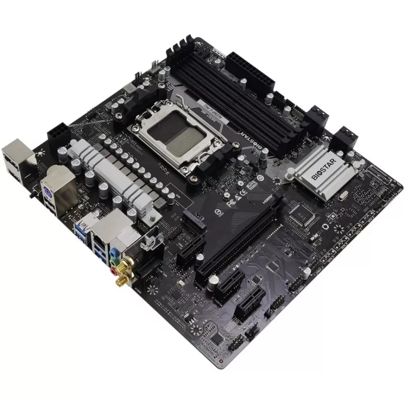 Płyta główna BIOSTAR A620MP-E PRO — AMD A620 microATX, Socket AM5, DDR5, 4 DIMM, max 128 GB, 2.5Gb LAN