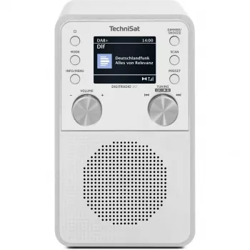 Radio cyfrowe TECHNISAT DigitRadio 317 biały — odbiór FM i DAB+, kompaktowa konstrukcja stołowa