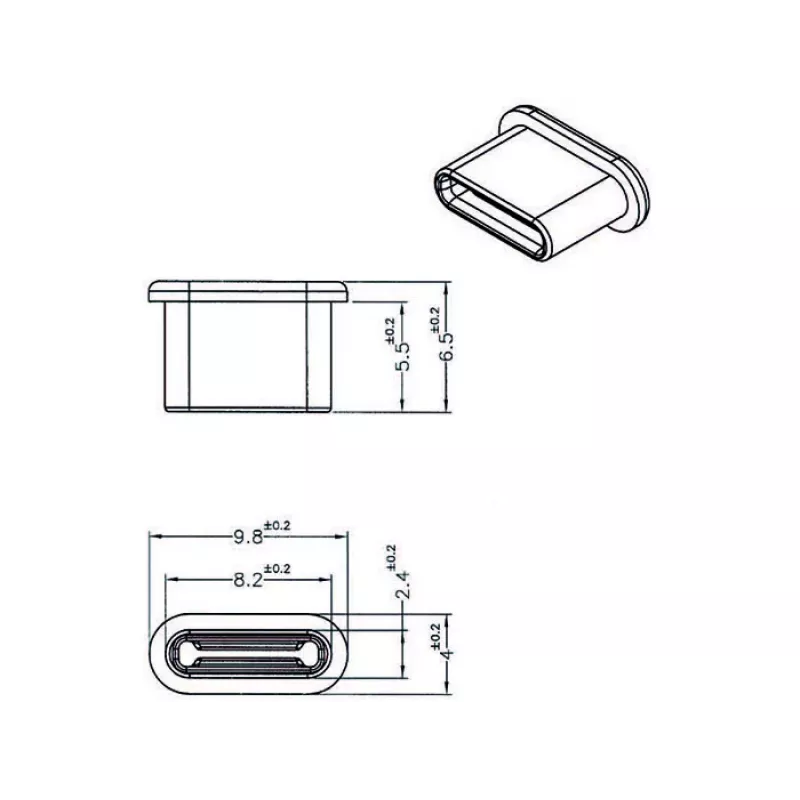 Socket safety cover DeLOCK 64014 USB Type-C Czarny 10 pcs