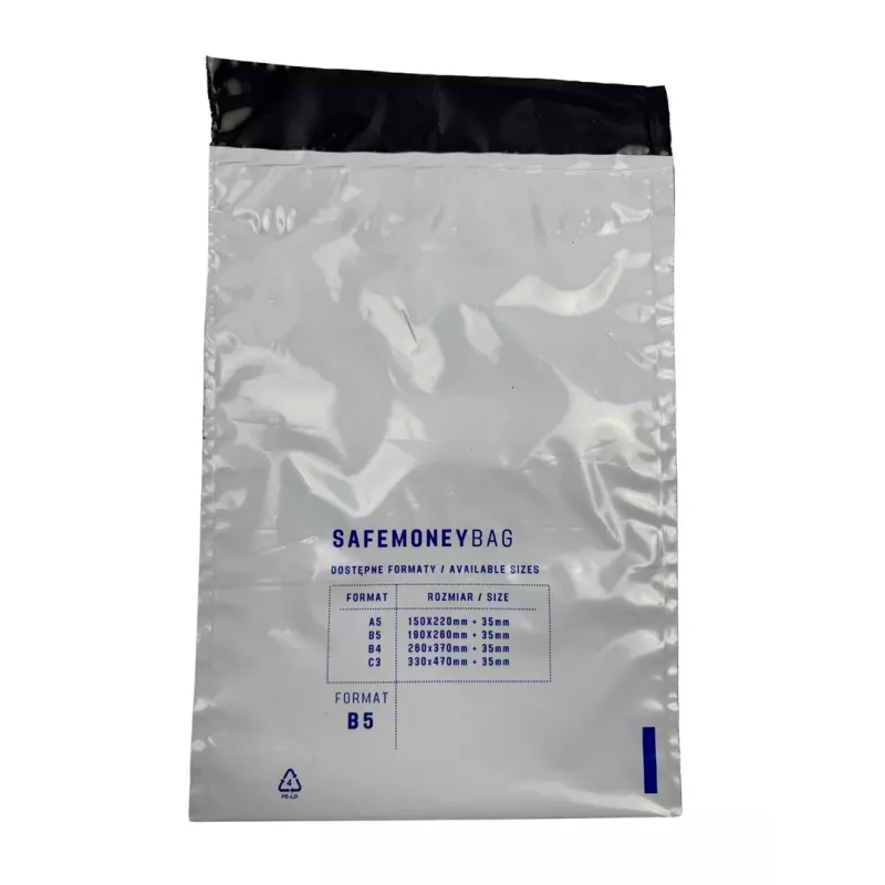 Bestpak SAFEMONEYBAG Koperty depozytowe białe B5 190mmx260mm+35mm 100 sztuk