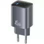 Ładowarka T66 45W CC290 GaN Szybkie ładowanie srebrna