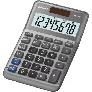 Kalkulator podstawowy Casio MS-80F biurkowy 8-cyfrowy szary