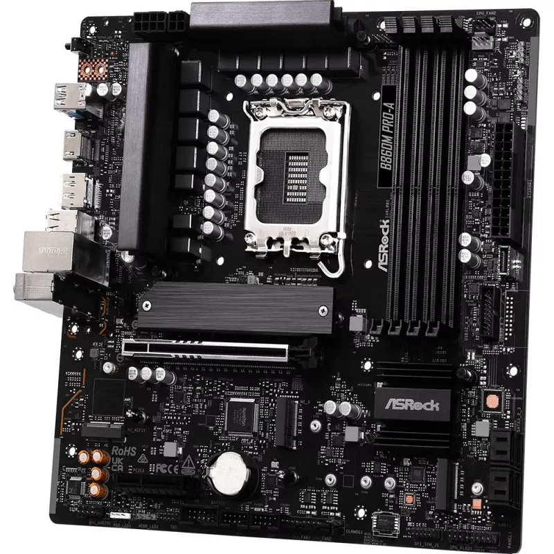 Płyta główna ASRock B860M Pro-A micro ATX — Intel B860, LGA 1851, DDR5, 4 DIMM, do 256 GB, 2.5Gb Ethernet