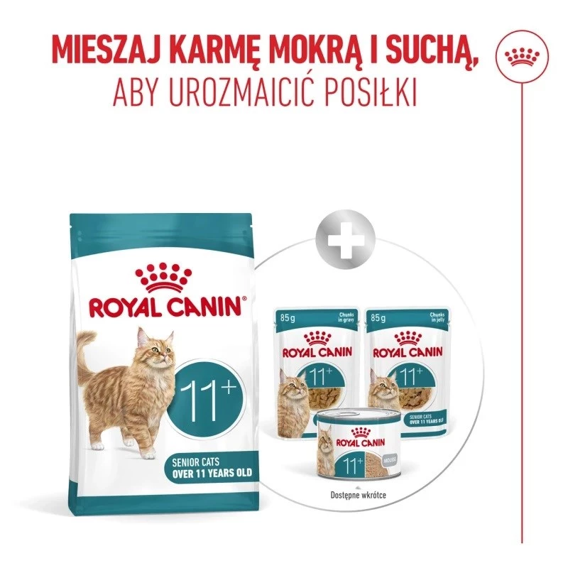 Sucha karma dla kota Royal Canin FHN Ageing 11+ 4 kg — kompletna dieta dla kotów seniorów, smak drobiowy, 30% białka
