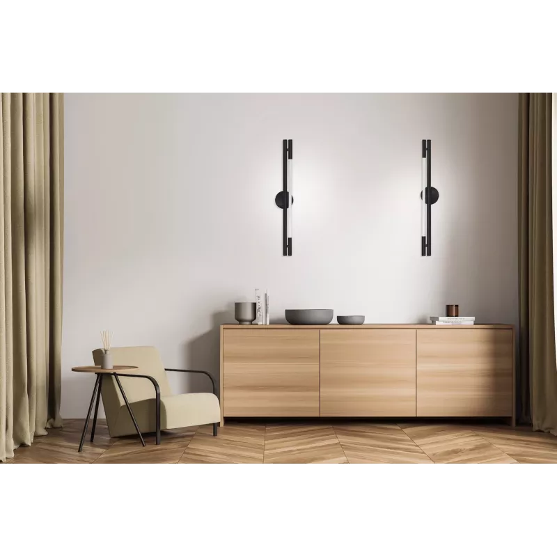 Lampa ścienna LED ActiveJet AJE-CHARLIE NW, 1100 lm, 4000 K, 8 W, czarna, 798×120×65 mm