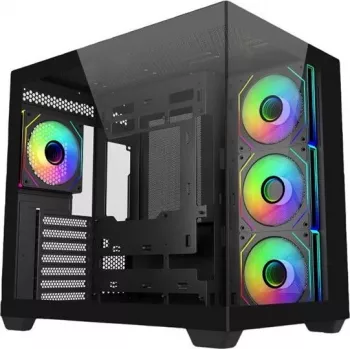 Obudowa PC Cooler Master Elite 681 (E681-KHNN-S00) ATX Midi Tower, Czarna, 1×3,5 cala + 2×2,5 cala, 2×USB 3.0, 4×120mm ARGB, Bok z hartowanego szkła