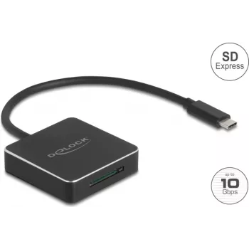 Czytnik kart DELOCK 91019 USB 3.1 (Gen 2) Type-C — SD / SDHC / SDXC, 10 Gbit/s, czarny