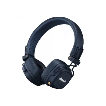 Słuchawki nauszne Bluetooth MARSHALL Major V Midnight niebieski — przetworniki 40 mm, Bluetooth 5.3, bateria 100+ h, wsparcie przewodowe 3,5 mm