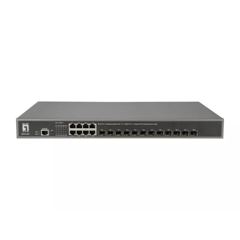 LevelOne GTL-2091 Zarządzany przełącznik L3 Gigabit Ethernet (10/100/1000) Szary