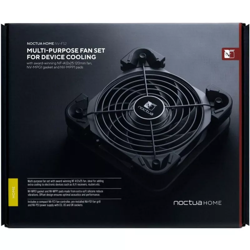 Wentylator obudowy 120 mm Noctua NV-FS2 Czarny — cichy wentylator chłodzący PC, 120 mm
