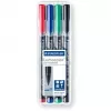 Marker permanentny Staedtler Lumocolor 317 WP4 czarny niebieski zielony czerwony