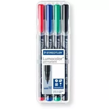 Marker permanentny Staedtler Lumocolor 317 WP4 czarny niebieski zielony czerwony