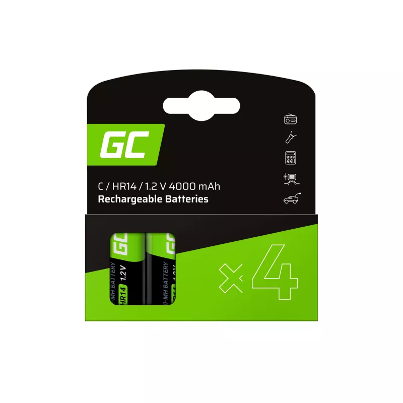 4x Akumulator Ni-MH HR14 - Ładowalny - 1.2V - 4000mAh