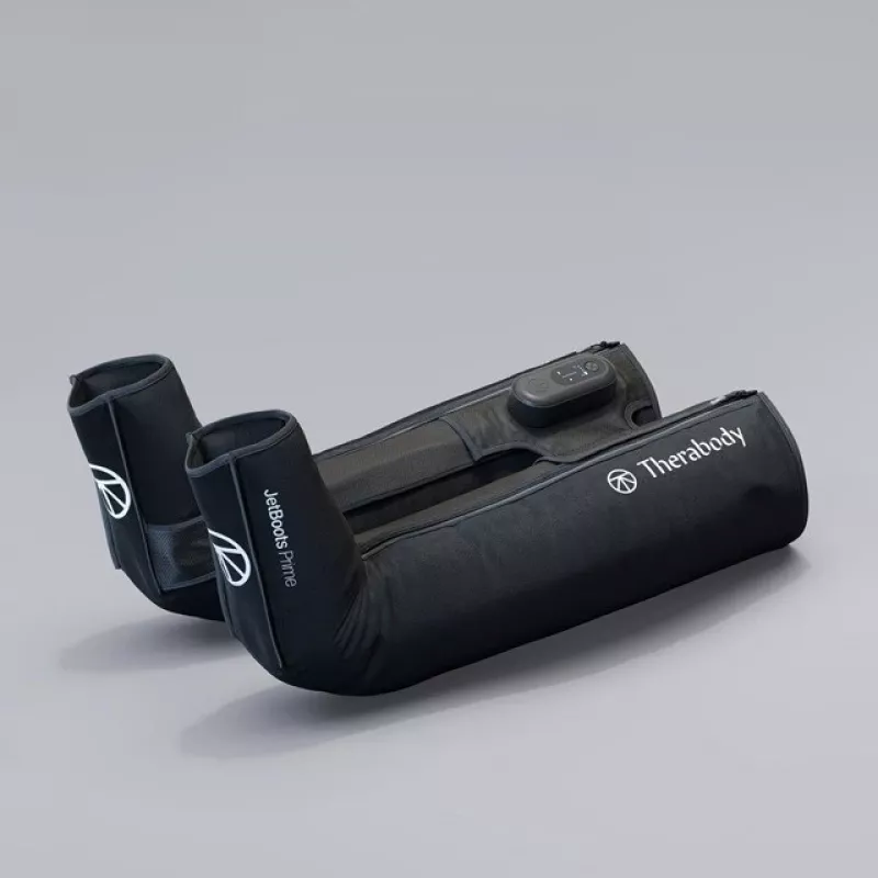 Pneumatyczne buty regeneracyjne Therabody RecoveryAir JetBoots Prime S — sekwencyjny system kompresji, bateria, 180 min działania, czarny, 2,51 kg