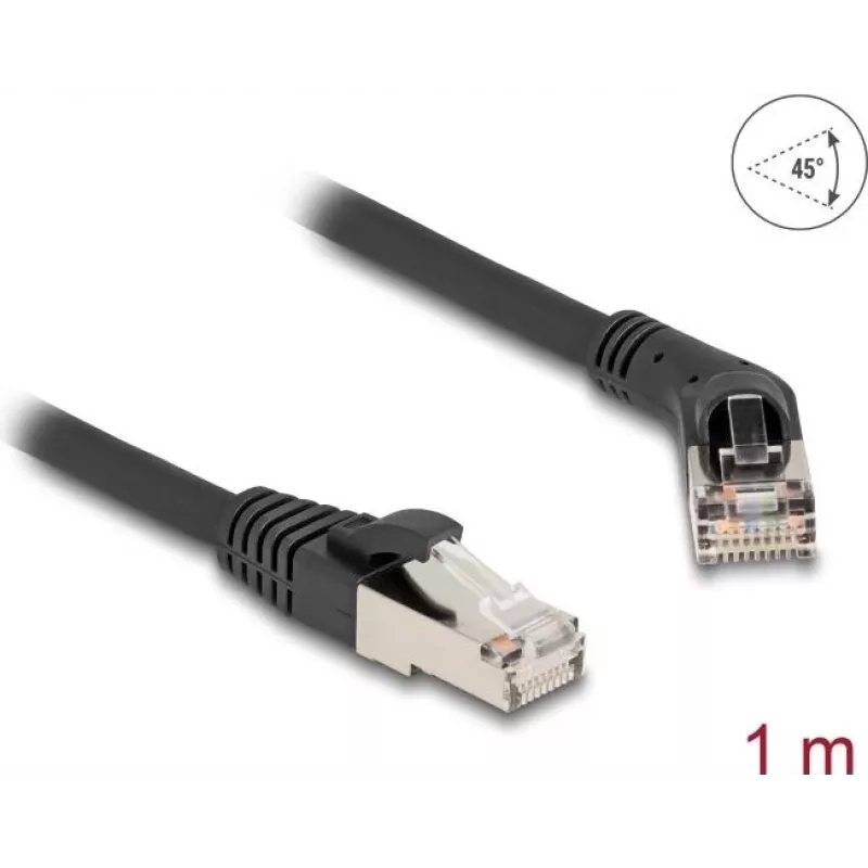 Kabel sieciowy DeLOCK RJ45 Cat.6A 1m Czarny
