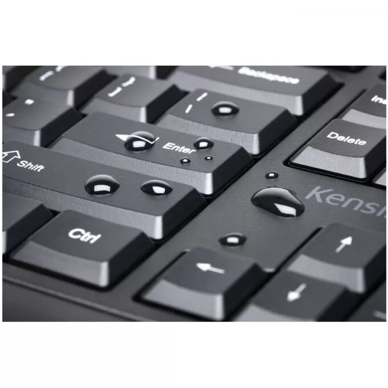 Kensington ProFit Ergo Wireless klawiatura FR, Full-size (100%), Wired & Wireless, RF Wireless + USB, AZERTY, Czarny