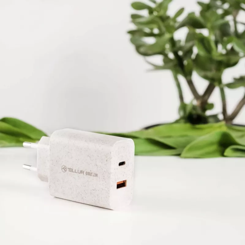 Ładowarka Tellur TLL151321 Type-C PD20W USB QC3.0, szybkie ładowanie 20W PD i QC3.0