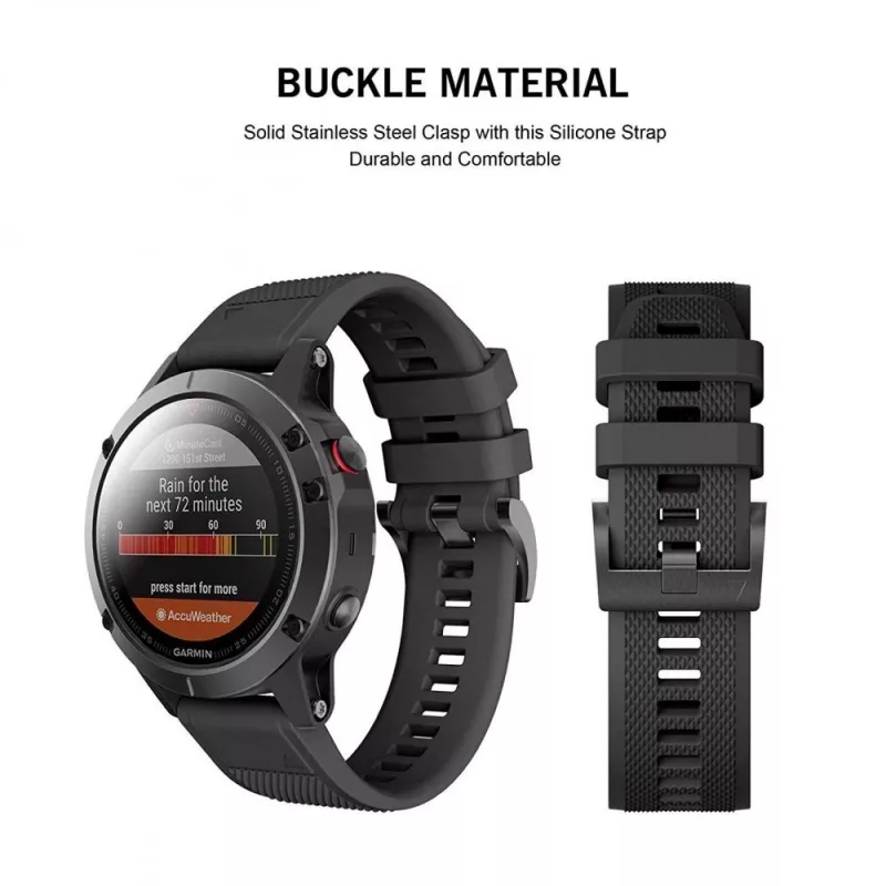Pasek do zegarka Tech-Protect dla serii Garmin Fenix — kompatybilny z Fenix 3, 5X, 3HR, 5X Plus, 6X, 6X Pro, 7X — Czarny