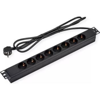 VALUE 48,30cm (19) 1HE Listwa zasilająca 8-gniazdowa 1.8m kabel zasilający - Listwa zasilająca - 1,8 m - Moduł rack (19.99.1632)