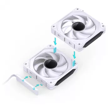 Wentylator chłodzący Jonsbo ZL-120W PWM ARGB 120mm Biały — 120 mm, PWM, ARGB