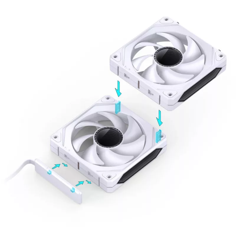 Wentylator chłodzący Jonsbo ZL-120W PWM ARGB 120mm Biały — 120 mm, PWM, ARGB