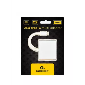 Adapter graficzny USB GEMBIRD A-CM-HDMIF-02-SV, wyjście HDMI, do 3840×2160, srebrny, 58,5×51×11,6 mm