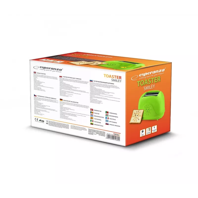 Esperanza EKT003 Smiley toster, 750 W, zielony