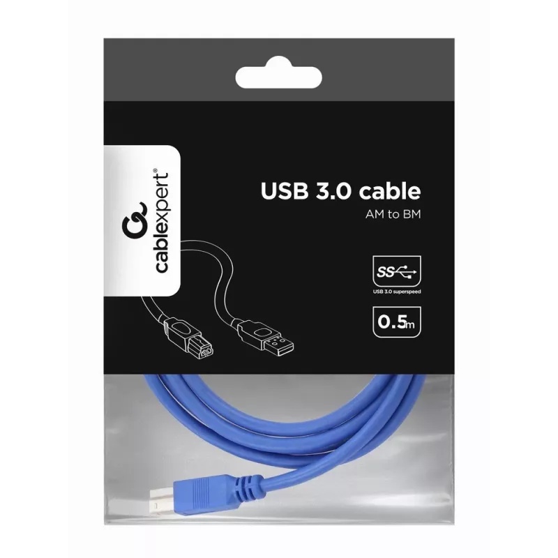 Gembird - Kabel USB - USB Type A (M) do USB Type B (M) - USB 3.0 - 1.8 M - Forma wtryskowa - Niebieski
