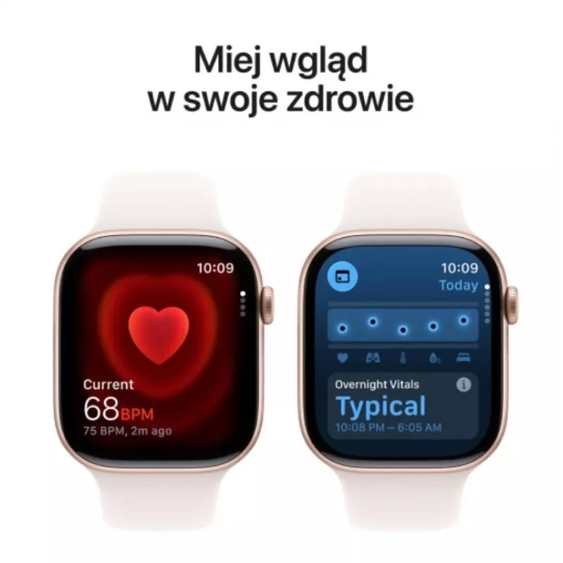 Apple Watch Series 11 GPS 46mm Koperta aluminiowa w kolorze Rose Gold z paskiem Light Blush Sport S/M