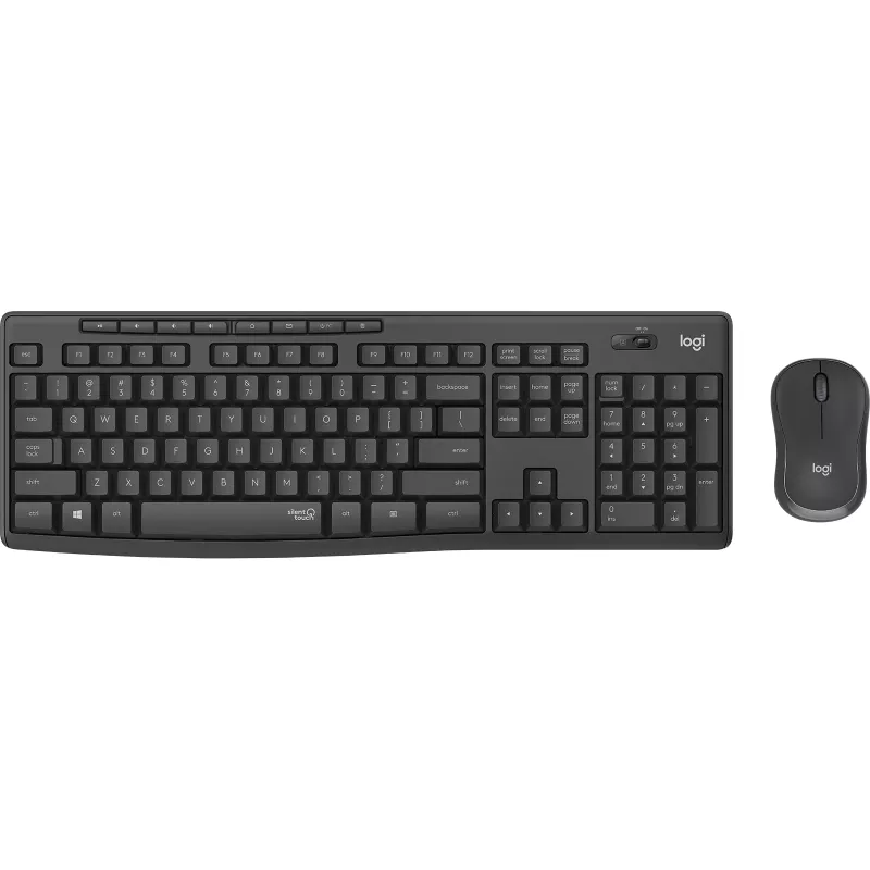 Logitech MK295 Silent - zestaw klawiatura i mysz - bezprzewodowy - 2,4 GHz - grafitowy - układ węgierski