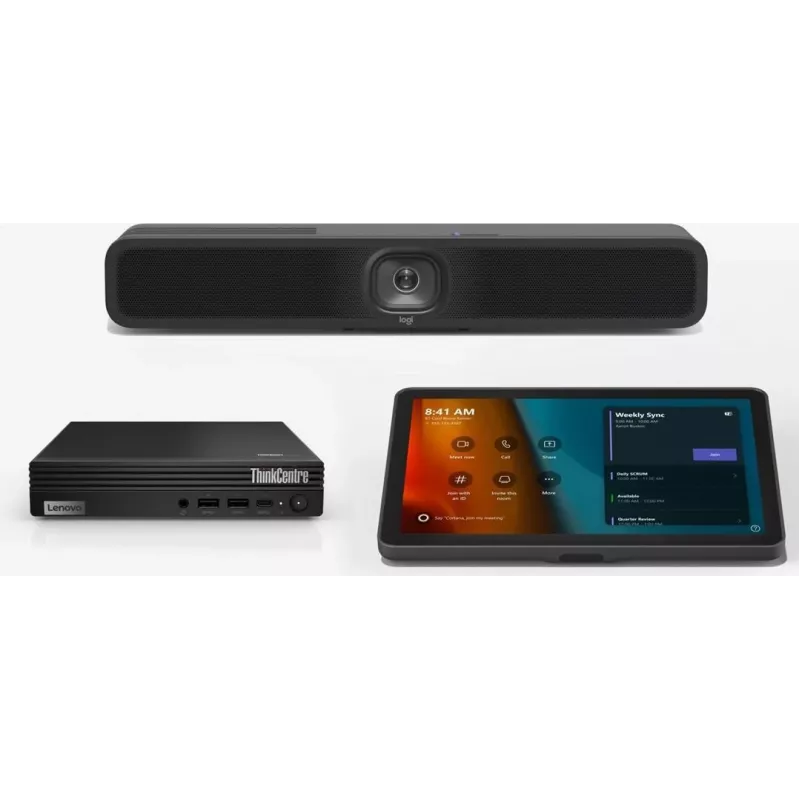 Zestaw LOGITECH Tap z zestawem USB + LENOVO ThinkSmart Tiny Kit i3-13100T 16 GB 256 GB SSD + MeetUp 2 Kamera do wideokonferencji 4K