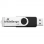 MEDIARANGE MR931-2 - 16 GB - USB Type-A / Micro-USB - 2.0 - 15 MB/s - pierścień obrotowy - Srebrny - Czarny