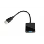 Adapter kabla wideo IBOX HDMI typu A męski na VGA D-Sub żeński, 1080p, czarny, 105×25×20 mm