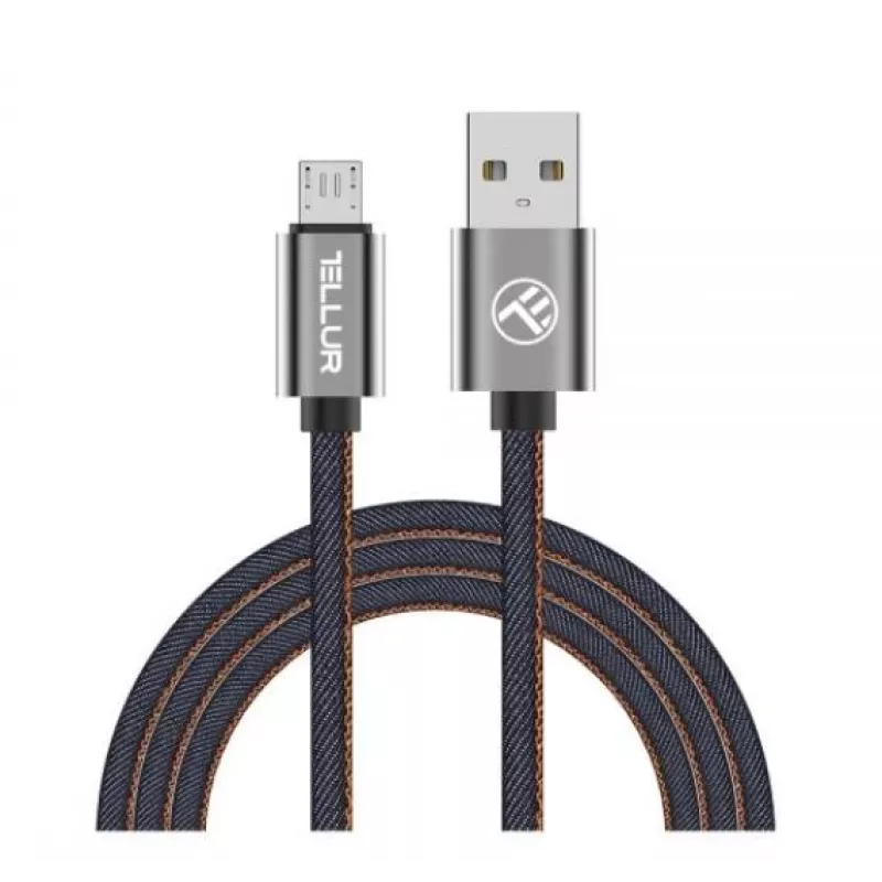 Kabel USB do Micro USB Tellur 1 m dżinsowy