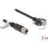 Kabel sieciowy DeLOCK M12 X-kodowany 8-pinowy żeński na wtyk RJ45 Kat.6A 2 m czarny