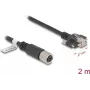 Kabel sieciowy DeLOCK M12 X-kodowany 8-pinowy żeński na wtyk RJ45 Kat.6A 2 m czarny
