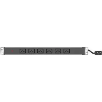 Froehlich & Walter Listwa zasilająca 19 cali 6x gniazdo IEC19 w obudowie aluminiowej 1U, kabel 3x 1,5mm 2,5m, RAL 9005 czarny (808904)