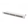 Patch panel 1U LANBERG PPS7-1024-S — 24-portowy, Cat7, F/UTP, metalowy, 1U (445×102×44,5 mm)