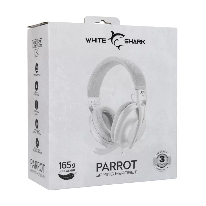 Słuchawki White Shark GH-2440 Parrot białe/szare