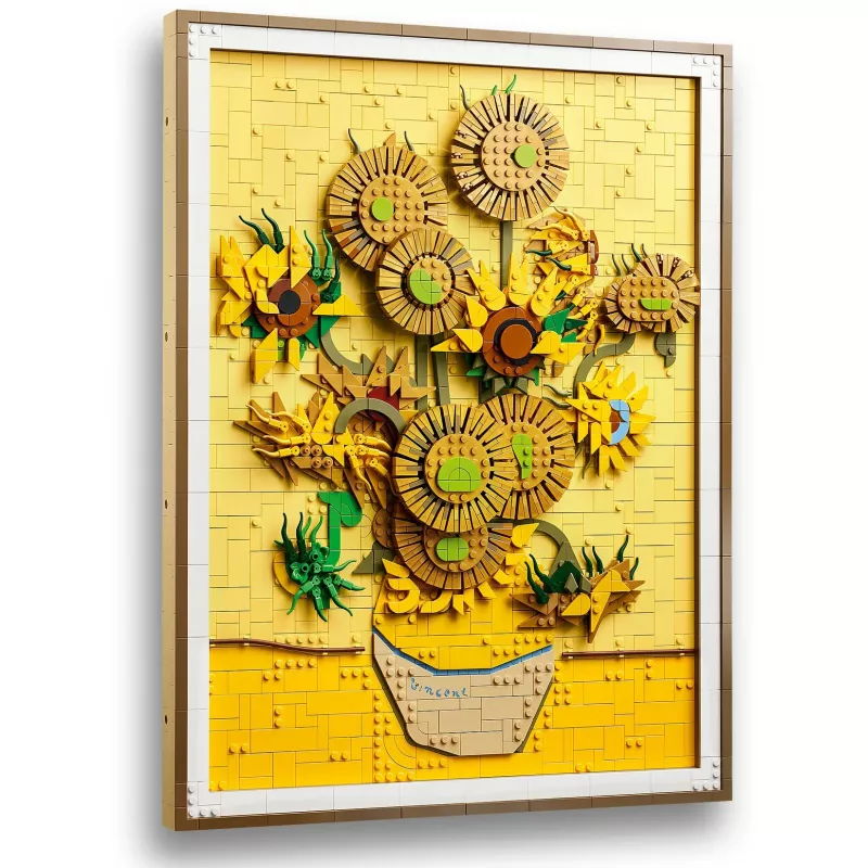 Zestaw mozaiki ściennej LEGO Art Vincent van Gogh Słoneczniki 3D mozaika ścienna zestaw 2615 elementów 540×410×50 mm