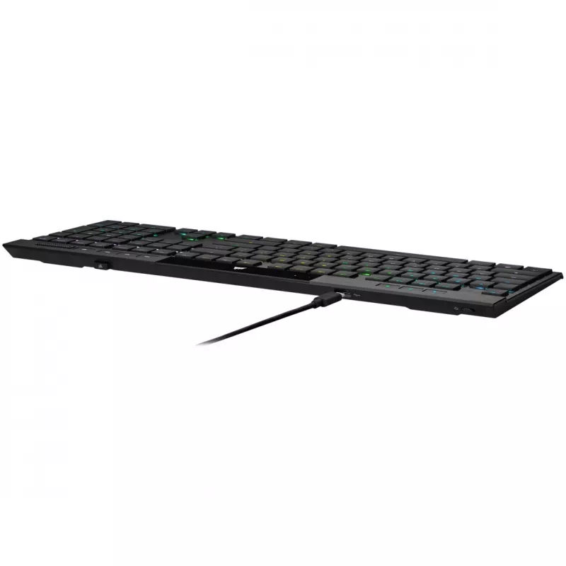 Klawiatura mechaniczna gamingowa Corsair K100 RGB AIR bezprzewodowa, ultracienka, Cherry ULP Tactile – czarna, DE