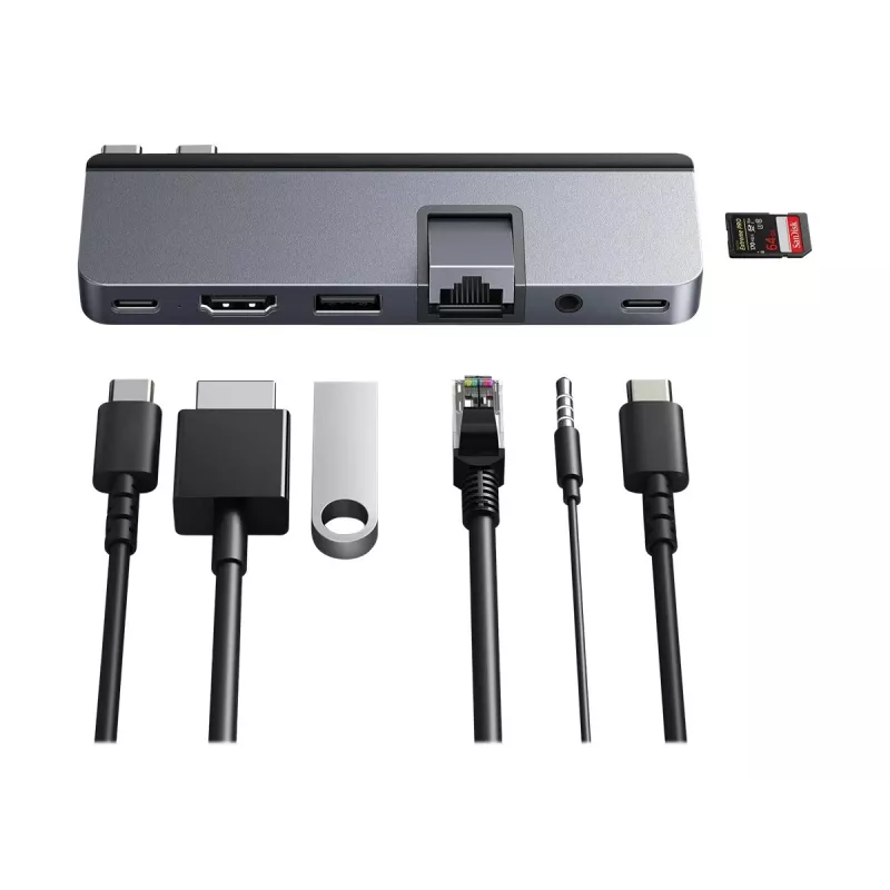 Hyper | HyperDrive DUO PRO 7-w-2 Hub USB-C do MacBook Air/Pro 2016-2020 | Porty Ethernet LAN (RJ-45) 1 | Liczba portów HDMI 1