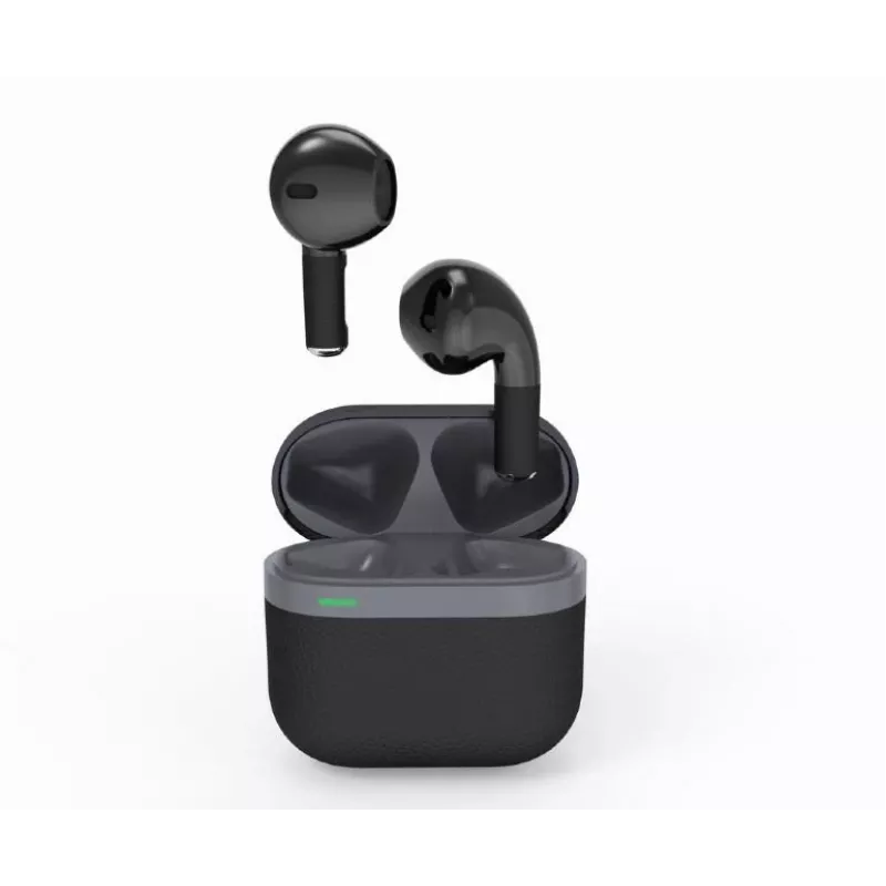 Zestaw słuchawkowy Bluetooth GEMBIRD TWS-02-BK, douszne TWS, czarno-szare, do 5 h odtwarzania, wbudowany mikrofon, etui ładujące