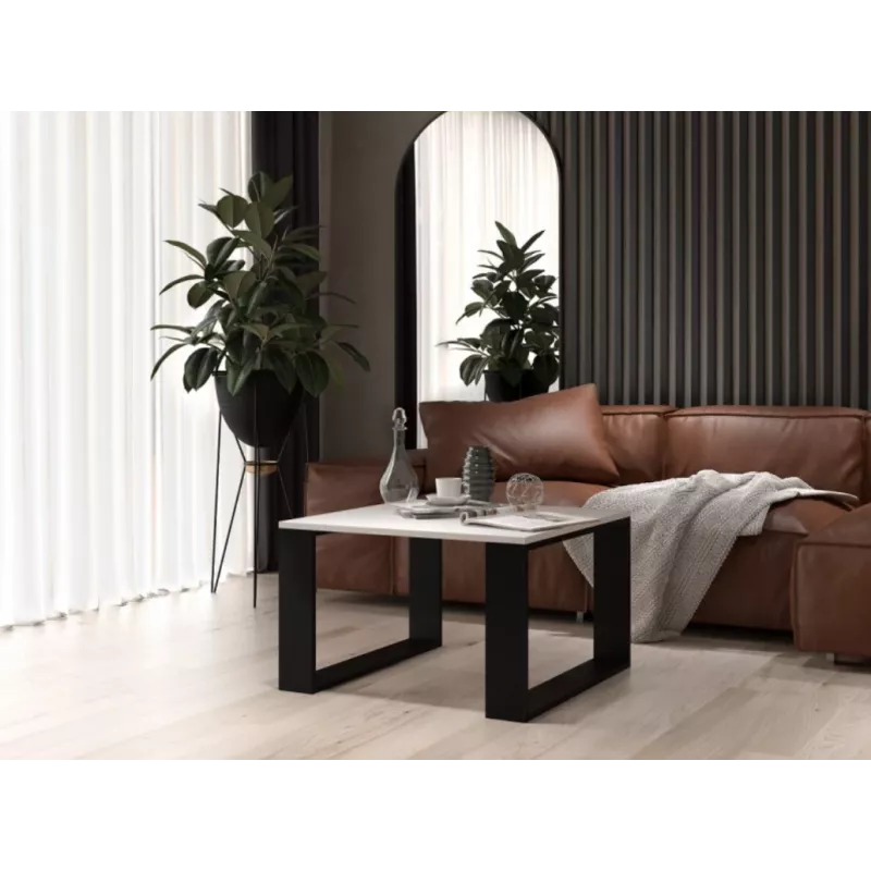 MODERN MINI table 67x67x40 cm Biały/Czarny