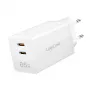 Adapter podwójny USB 65W, 2xUSB-C, biały