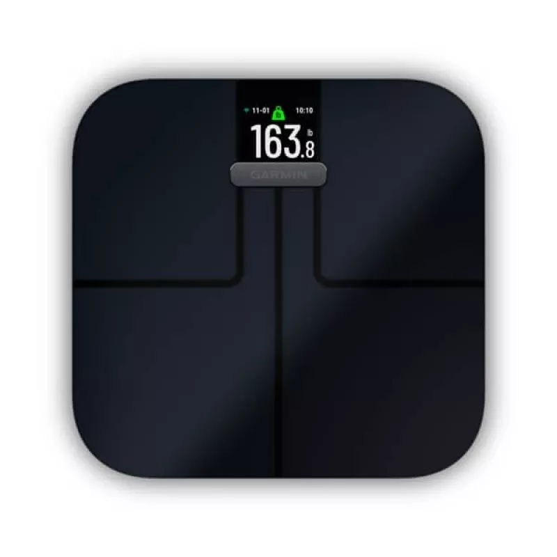 Elektroniczna waga osobista GARMIN Index S2 — czarna, maks. 181,4 kg, Wi‑Fi/Bluetooth, skład ciała