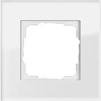 Szklana płytka maskująca GIRA Esprit Glas biały, bezśrubowa, 95×95×9,85 mm