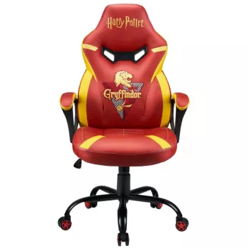 Fotel gamingowy do komputera Subsonic Junior Gryffindor, tapicerowane siedzisko, pomarańczowo-czerwony