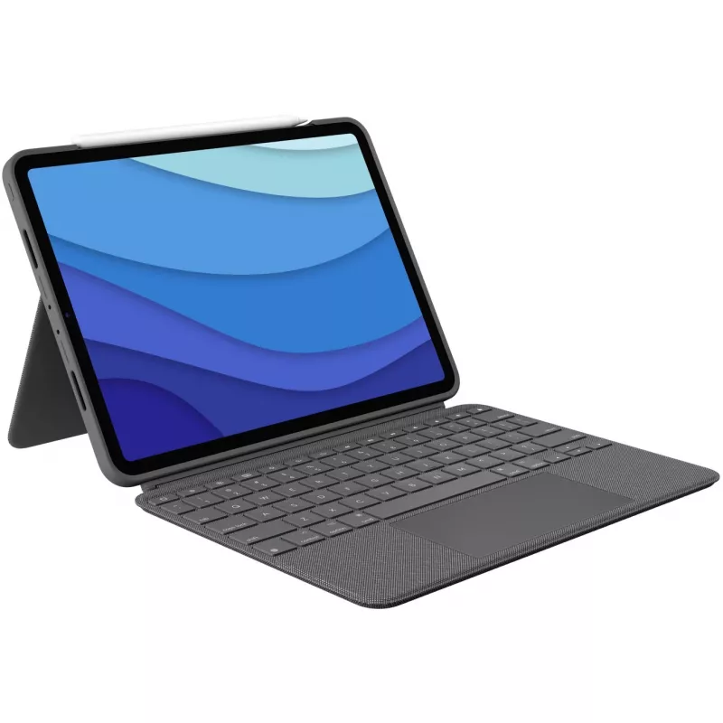 Etui z klawiaturą Combo Touch US iPad Pro 11 1,2,3 Gen szary