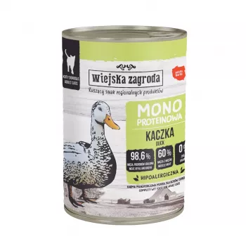Karma mokra dla kota wiejskazagroda Monoprotein Duck 400 g — jednobiałkowy pasztet z kaczki, koty dorosłe, wilgotność 77,8%